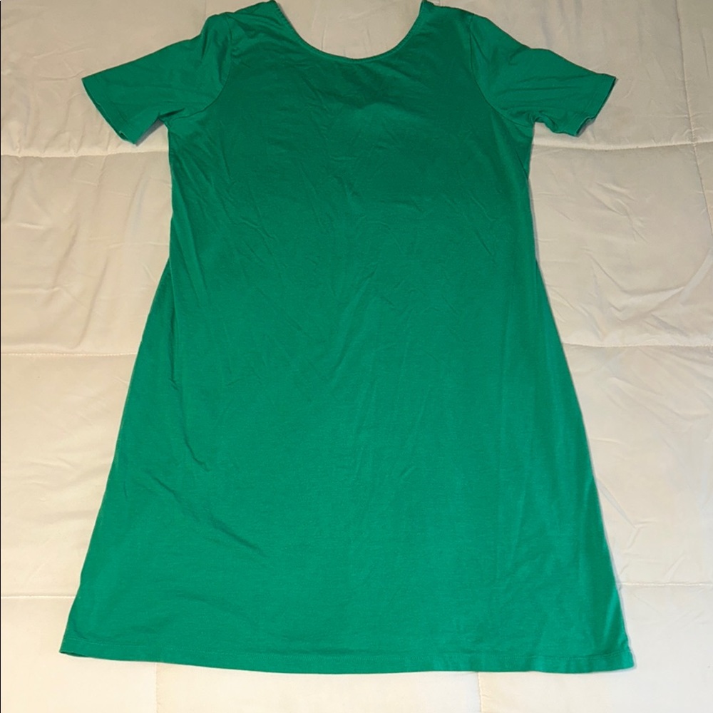 Land’s End Dress Women’s Size L (14-16) Green Coverup Shirt Dress